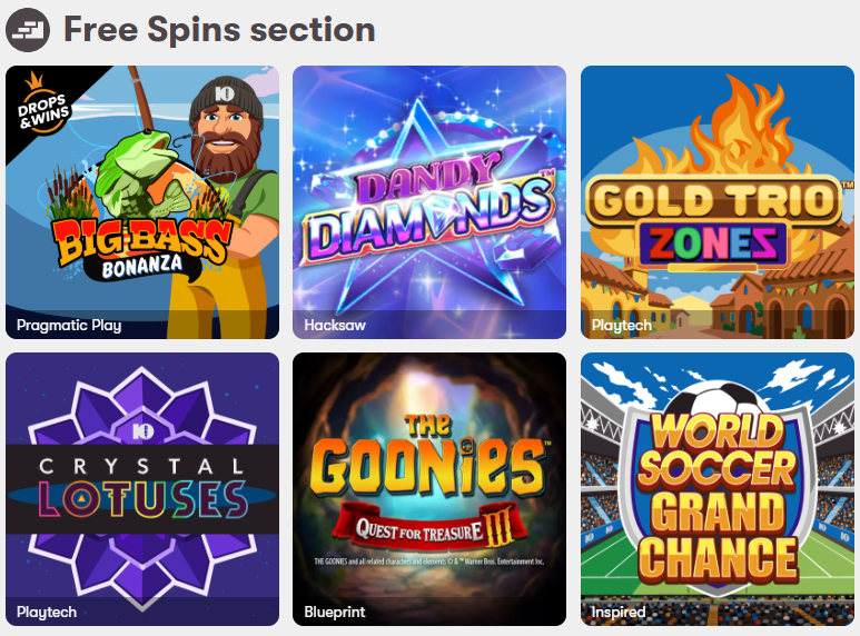 10Bet Free Spins Section