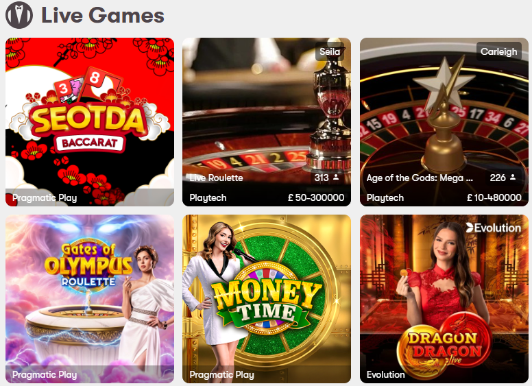 10Bet Live Games Lobby