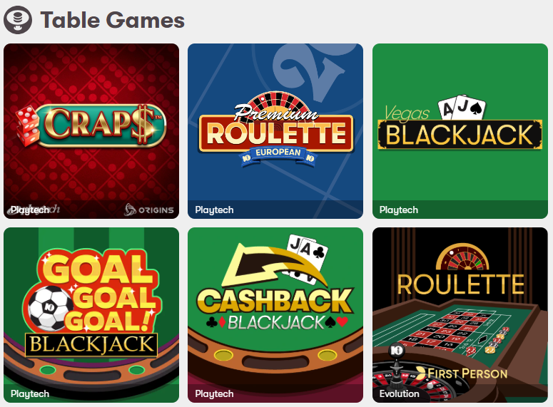 10Bet Table Games