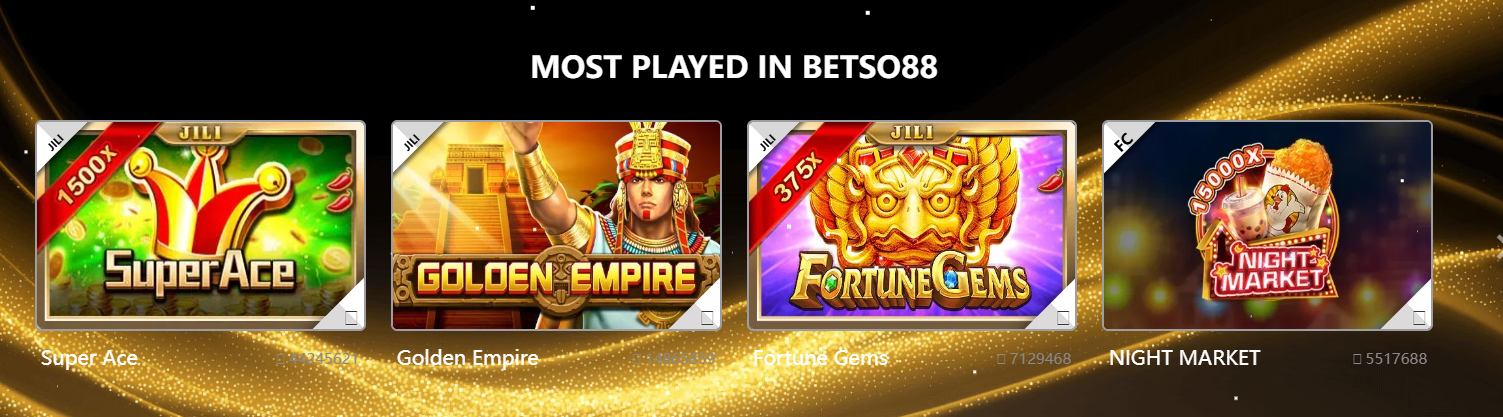 Betso88 Screen 01 Most Played Slots