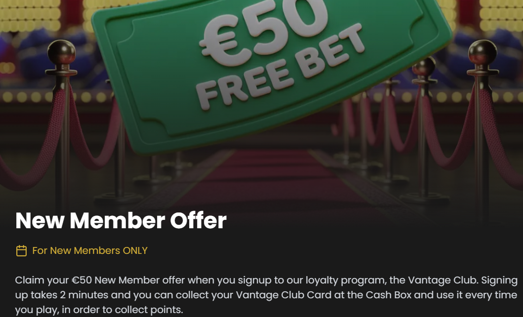 Empire Casino New Member Offer 50