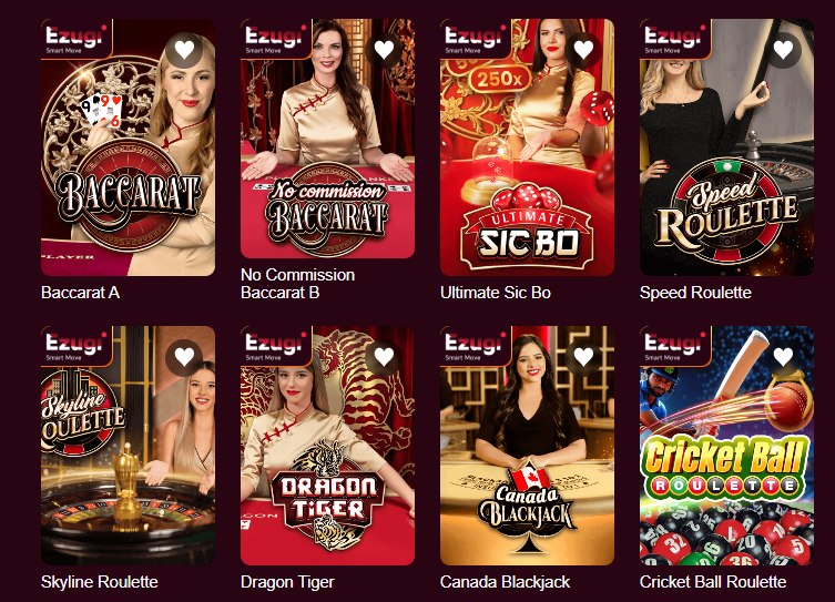 FantasyPH Ezugi live casino — Baccarat, Roulette, Dragon Tiger