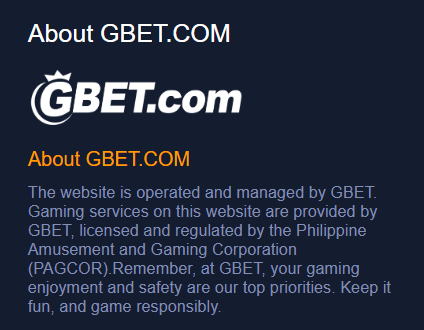 Gbet Screen 06 About Pagcor
