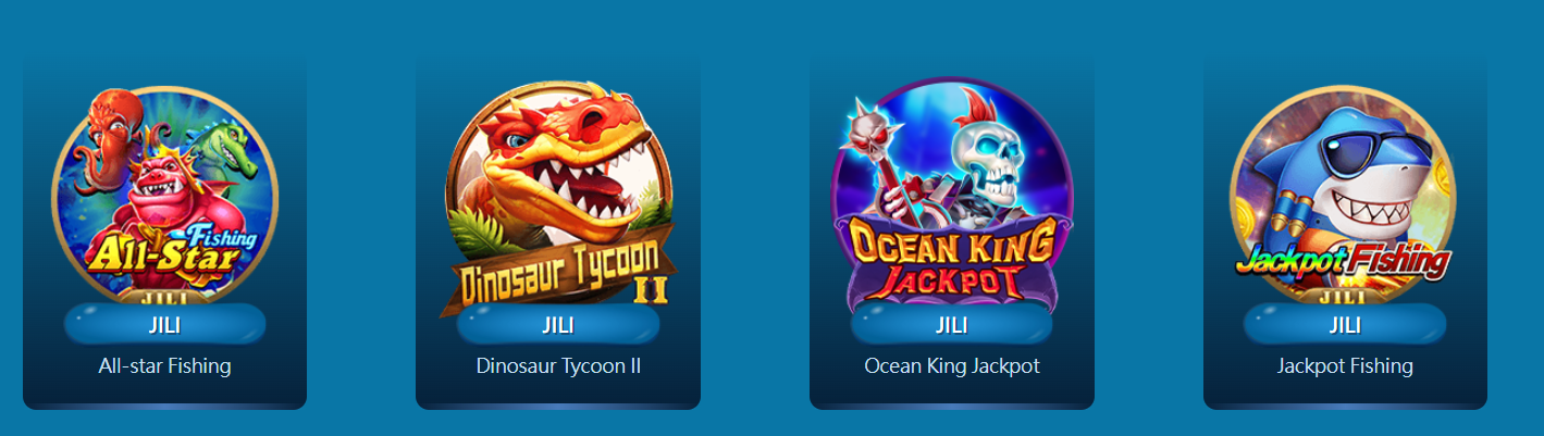 Hawkplay Casino Fishing Games — All-Star Fishing JILI, Dinosaur Tycoon II JILI, Ocean King Jackpot JILI, Jackpot Fishing JILI
