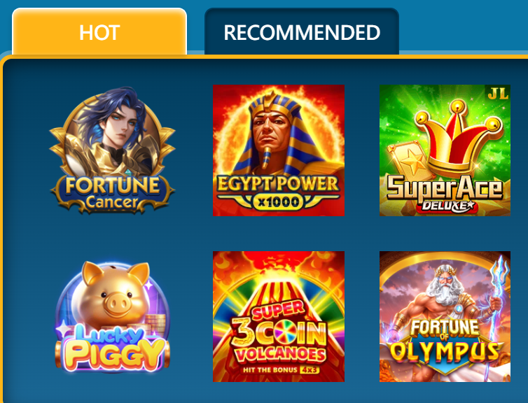 Hawkplay Casino Hot Slots — Fortune Cancer, Egypt Power x1000, Super Ace Deluxe JILI, Lucky Piggy, Super 3 Coin Volcanoes, Fortune of Olympus