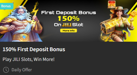 JiliBet Casino — 150% First Deposit Bonus on JILI Slot with Zeus and treasure hunter characters