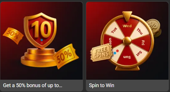 MegaPari Casino — Get a 50% bonus of up to (10th deposit reward), Spin to Win free spins wheel