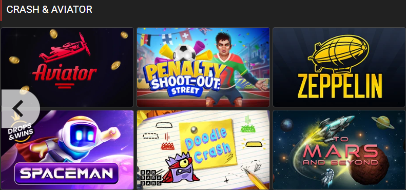 MegaPari Casino Crash and Aviator Games — Aviator, Penalty Shoot-Out Street, Zeppelin, Spaceman Drops and Wins, Doodle Crash Barbabang, To Mars and Beyond