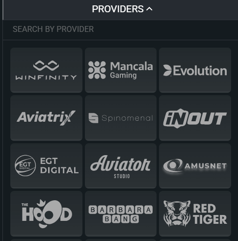 Melbet casino providers list — Winfinity, Mancala Gaming, Evolution, Aviatrix, Spinomenal, EGT Digital