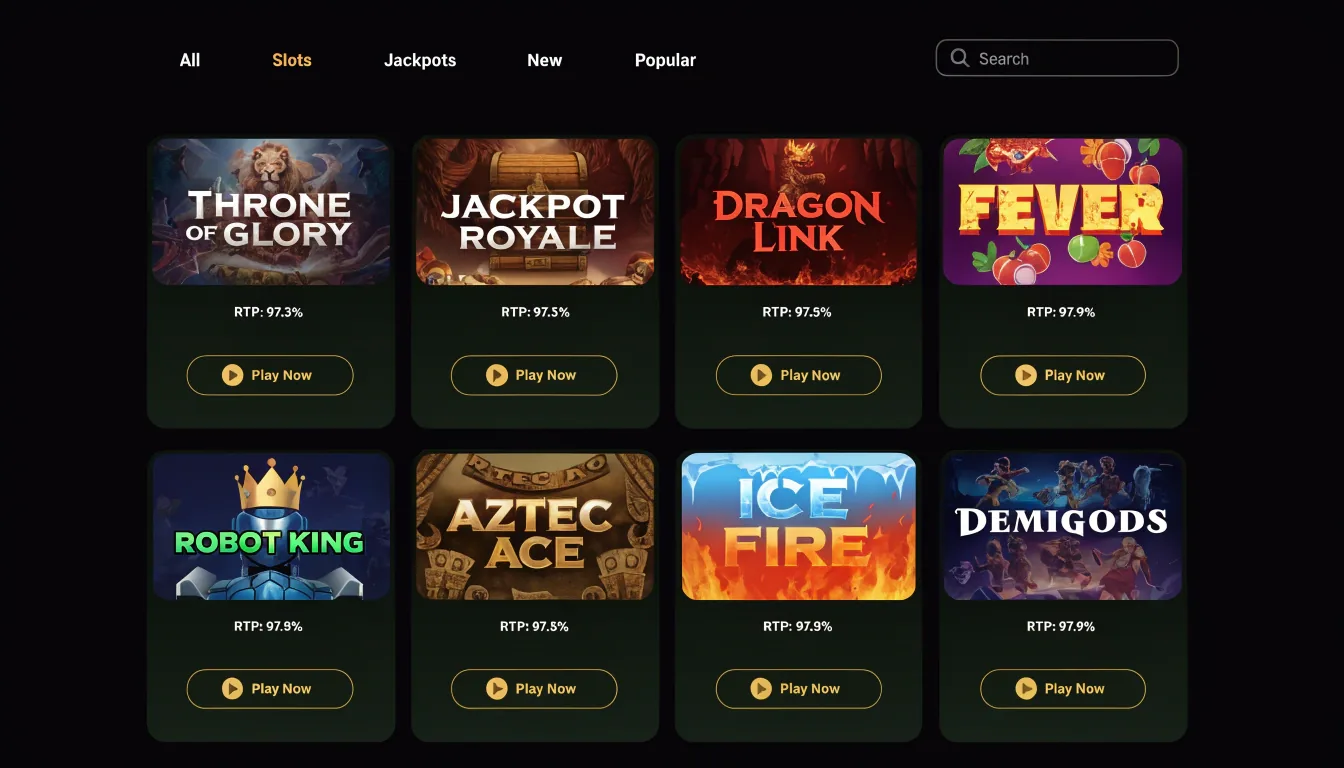 Menace Casino Lobby Slots