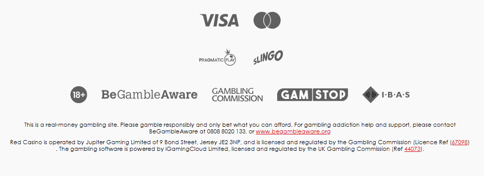 Red Casino Compliance Logos