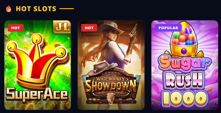 S5 Casino Hot Slots — Super Ace JILI, Wild Bounty Showdown PG Soft, Sugar Rush 1000 Pragmatic Play
