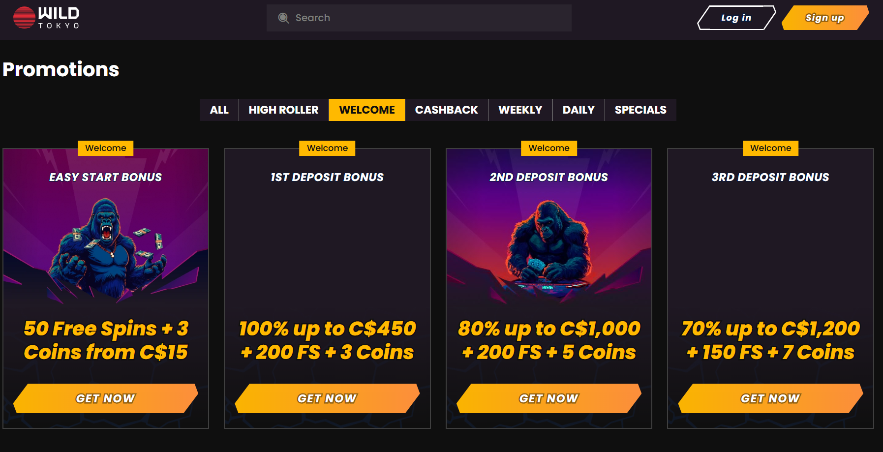 Wild Tokyo Bonus Package