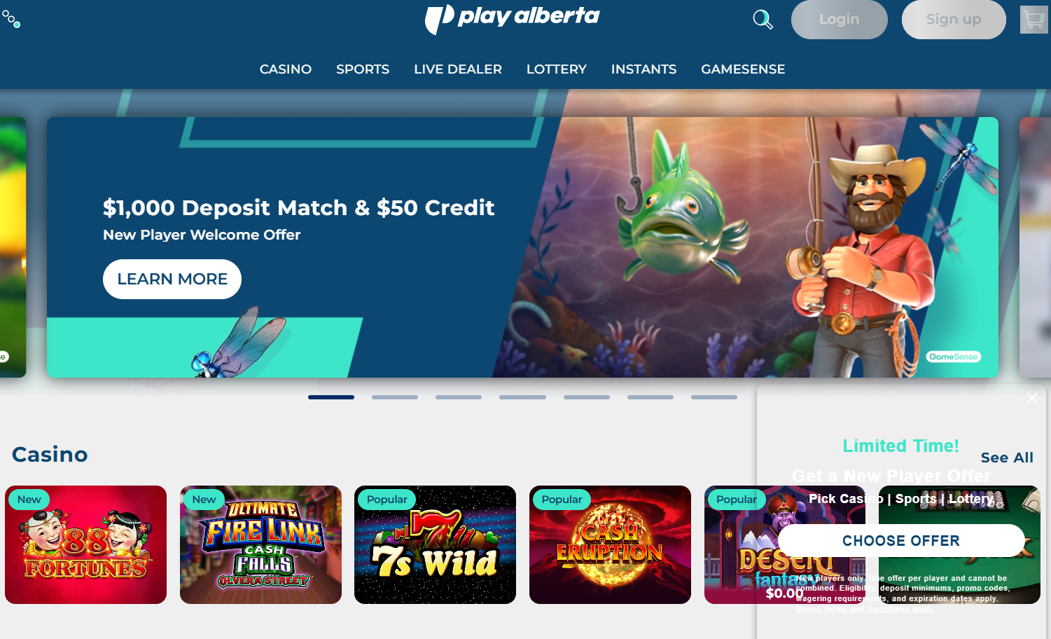 PlayAlberta Interface Overview